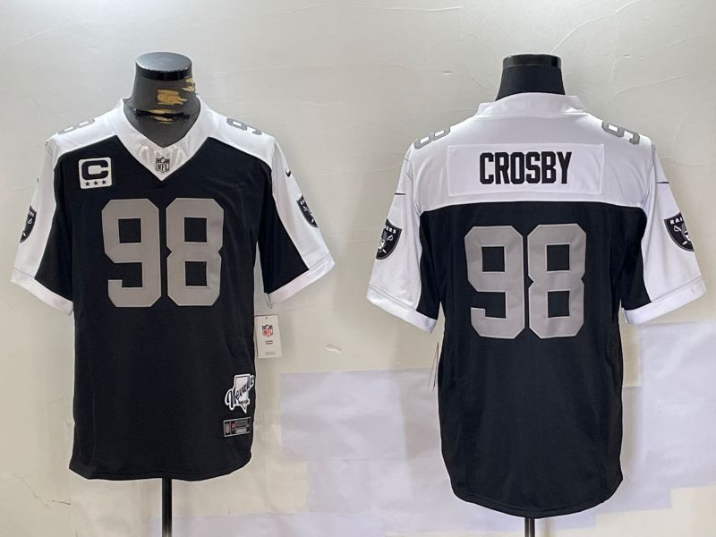 Men Oakland Raiders #98 Crosby Black Thanksgiving five generations 2024 Nike Limited NFL Jersey style 3->youth nfl jersey->Youth Jersey